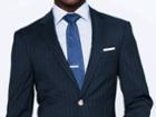 Indochino Indigo Micro Banker Stripe Custom Tailored Men's Suit