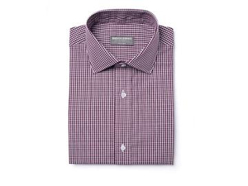 Indochino Plum Gingham Wrinkle-free Custom Tailored Men's Dress Shirt