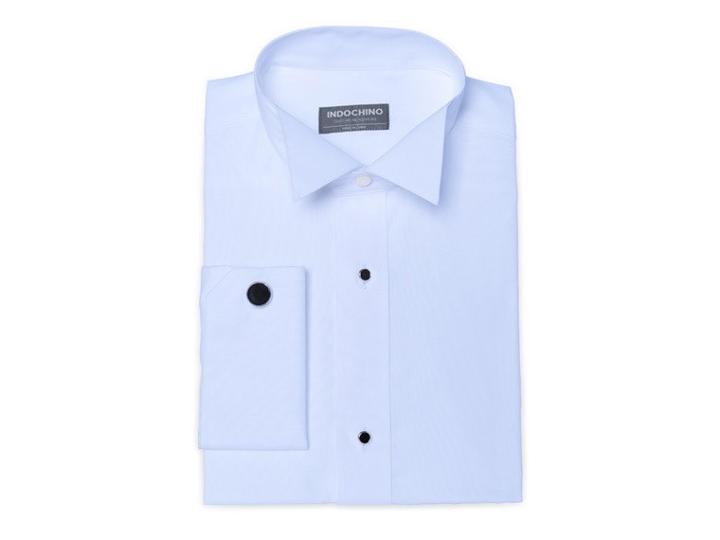 Indochino Light Blue Plain-front Tuxedo Custom Tailored Men's Dress Shirt