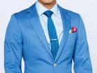 Indochino Lake Blue Cotton Custom Tailored Men's Suit