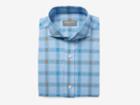 Indochino Blue Plaid On Plaid Custom Tailored Men's Dress Shirt