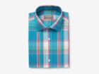 Indochino Turquoise Summer Plaid Custom Tailored Men's Dress Shirt