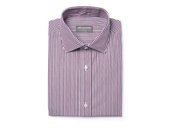 Indochino Plum Pinstripe Wrinkle-free Custom Tailored Men's Dress Shirt