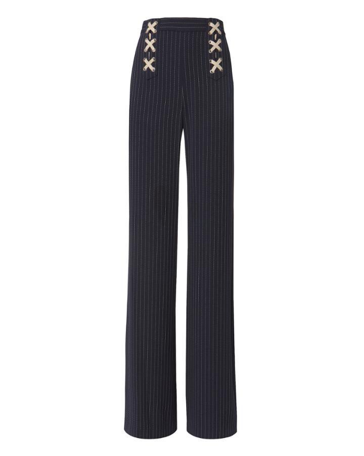 Veronica Beard Quinn Lace-up Wide Leg Pants Pattern 4