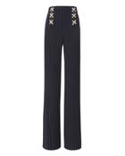 Veronica Beard Quinn Lace-up Wide Leg Pants Pattern 4