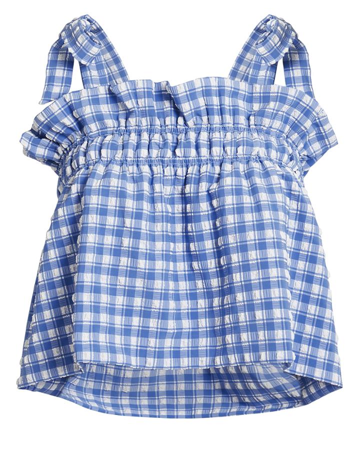 Ganni Murillo Crop Top Blue/white 34