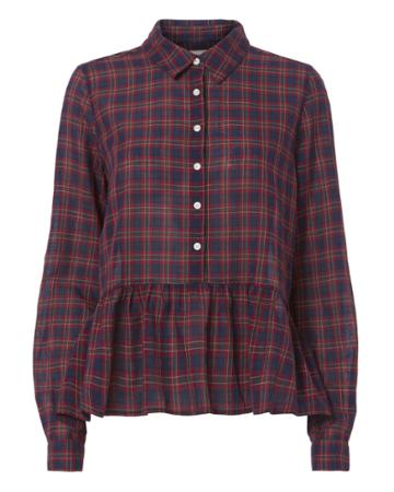 &quot;birds Of Paradis X Trovata Red Peplum Shirt&quot;