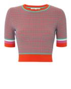 Diane Von Furstenberg Jacquard Cropped Sweater Multi P