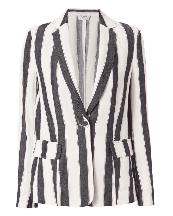 Frame Linen Classic Stripe Blazer