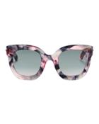Gucci Oversized Marble Acetate Sunglasses Purple-lt 1size