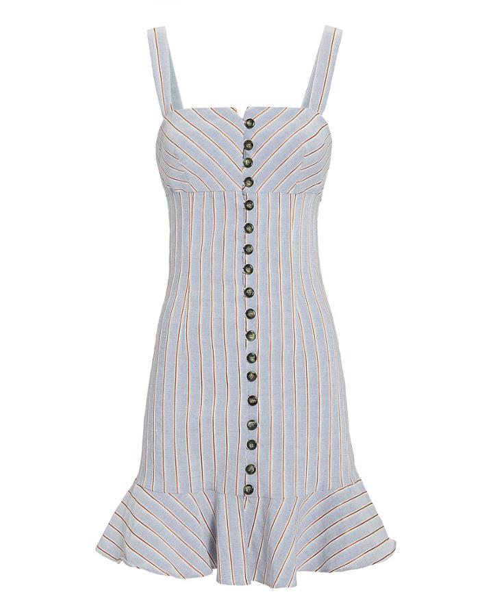 Exclusive For Intermix Intermix Beverly Striped Button-down Dress Blue-lt Zero