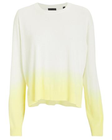 Atm Collection Atm Anthony Thomas Melillo Boxy Dip Dye Crew Sweater Yellow M