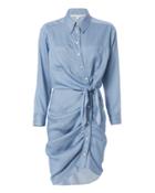 Veronica Beard Sierra Chambray Ruched Mini Dress Blue 4