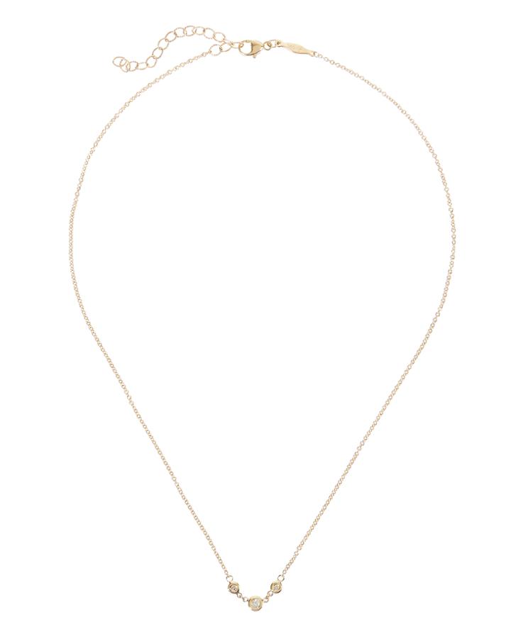 Jacquie Aiche Emily Three Diamond Necklace Gold 1size
