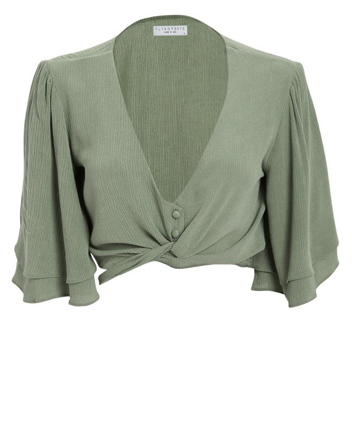 Flynn Skye Lilly Tie Front Top Olive L