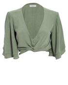 Flynn Skye Lilly Tie Front Top Olive L