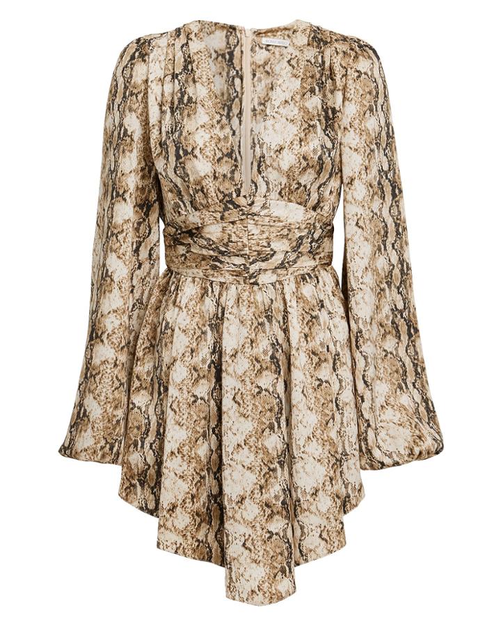 Torn Ronny Kobo Orzora Snake Print Mini Dress Snake Print S