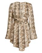 Torn Ronny Kobo Orzora Snake Print Mini Dress Snake Print S