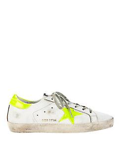 Golden Goose Superstar Neon Yellow Star Sneakers