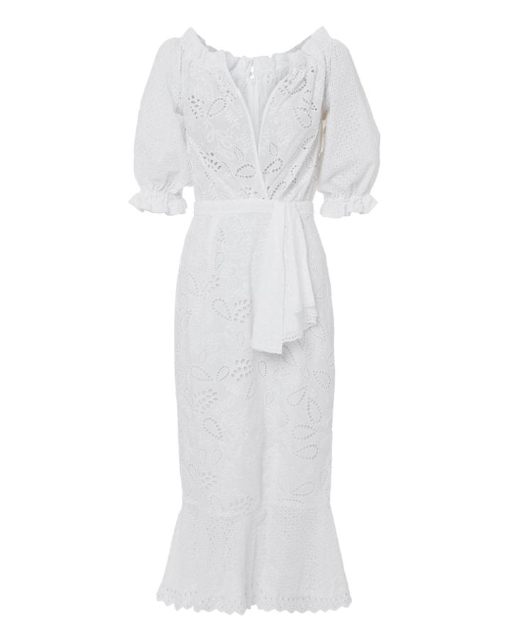 Saloni London Saloni Olivia Midi Dress White 2