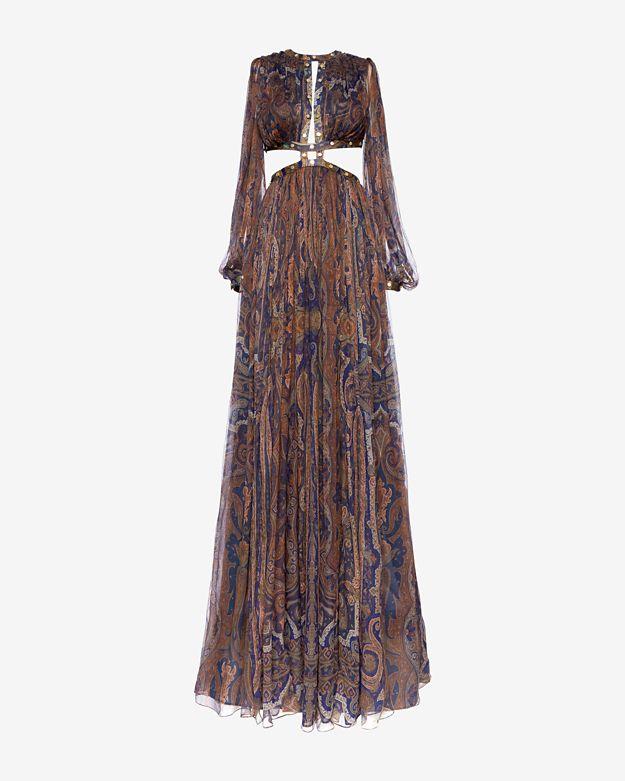 Zimmermann Cut Out Paisley Gown