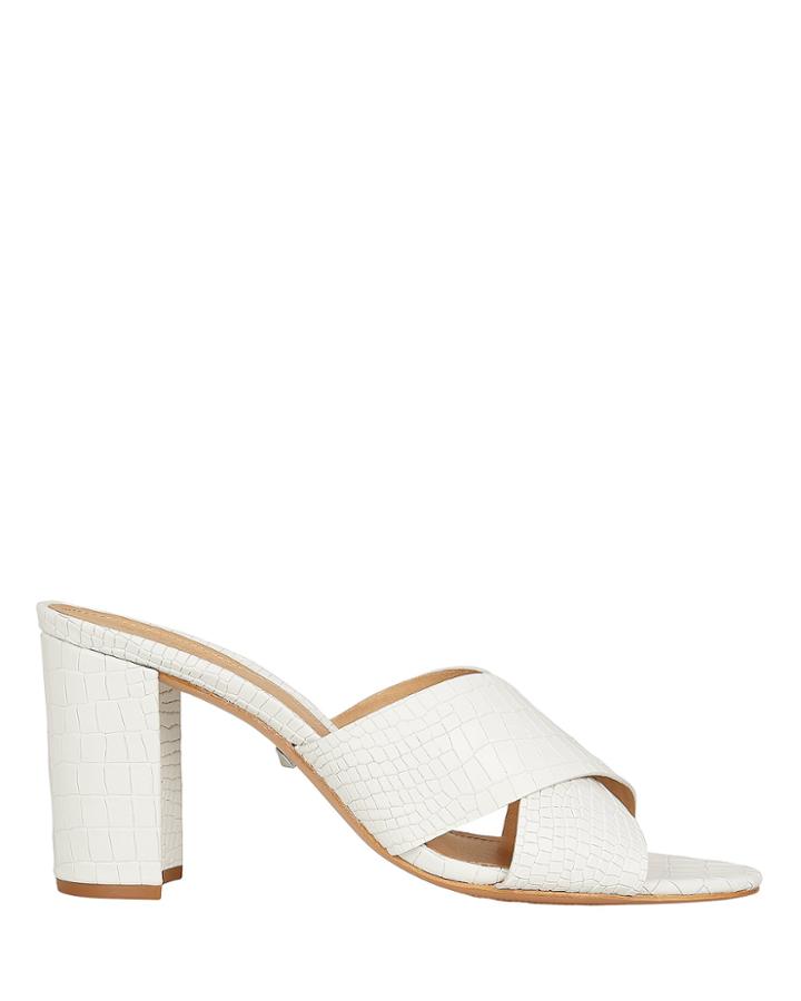 Schutz Renna Cross Front Slides White 7.5