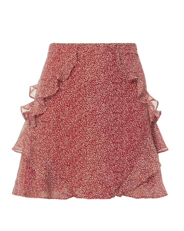 Derek Lam 10 Crosby Red Dot Ruffle Mini Skirt