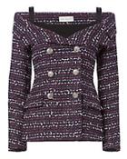 Faith Connexion Tweed Off-the-shoulder Sailor Jacket