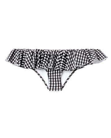 Caroline Constas Mer Nikki Gingham Ruffled Bikini Bottom Pattern M