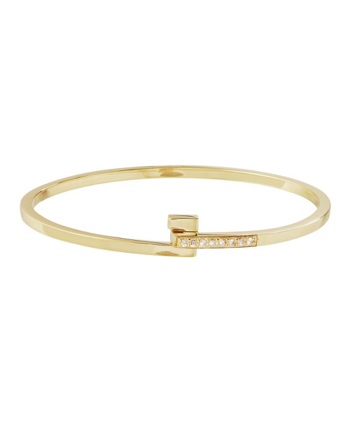 Miansai Cubist White Sapphire Cuff Bracelet Gold 1size