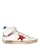 Golden Goose 2.12 Hi Top Red Star Leather Sneakers White 38