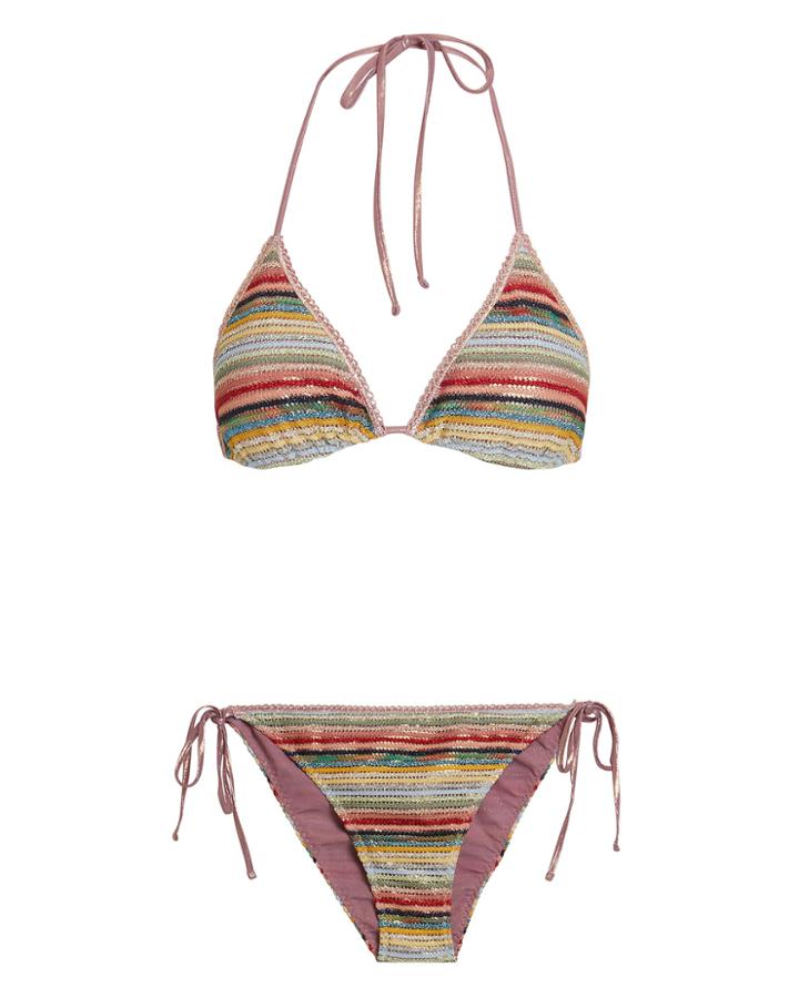 Missoni Mare Crochet Rainbow Bikini Ivory/rainbow 38
