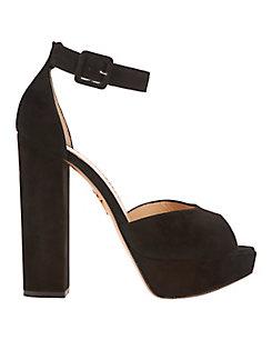 Charlotte Olympia Eugenie Suede Peep-toe Sandals