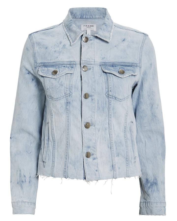Frame Raw Hem Cloud Jacket Light Blue Denim P
