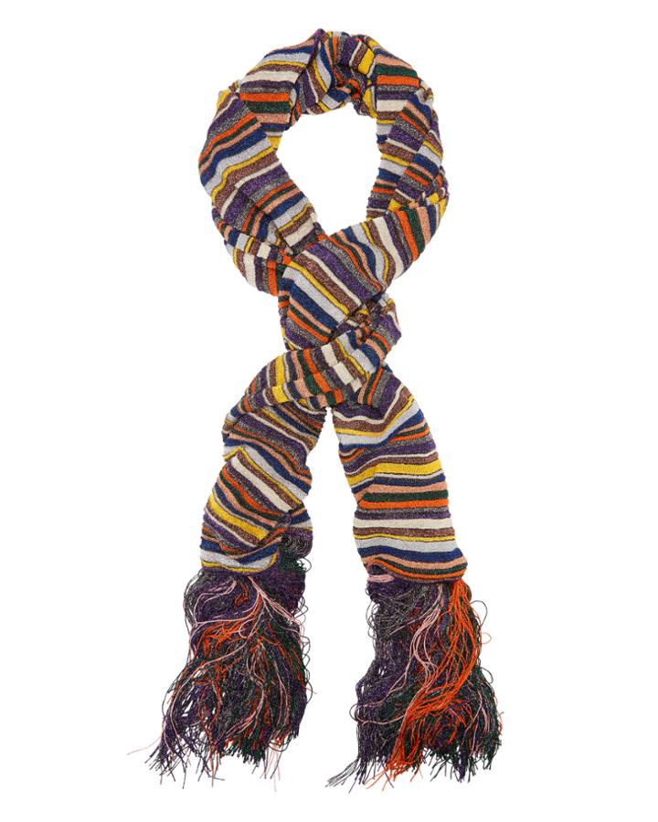 Missoni Lurex Stripe Fringe Trim Scarf