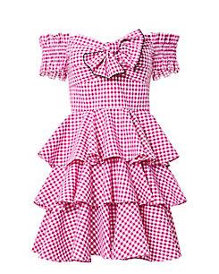 Caroline Constas Helena Bow Front Gingham Dress