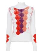 Peter Pilotto Multicolored Crochet Turtleneck Sweater White S