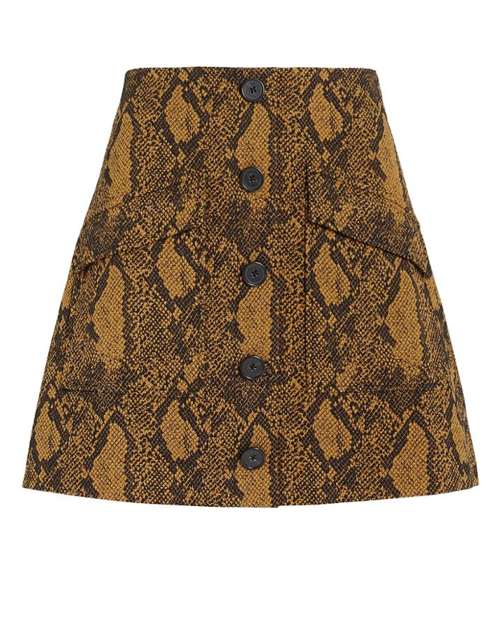 Joie Tabina Mini Skirt Brown/snakeskin 6