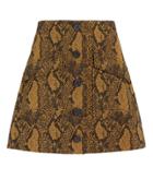 Joie Tabina Mini Skirt Brown/snakeskin 6