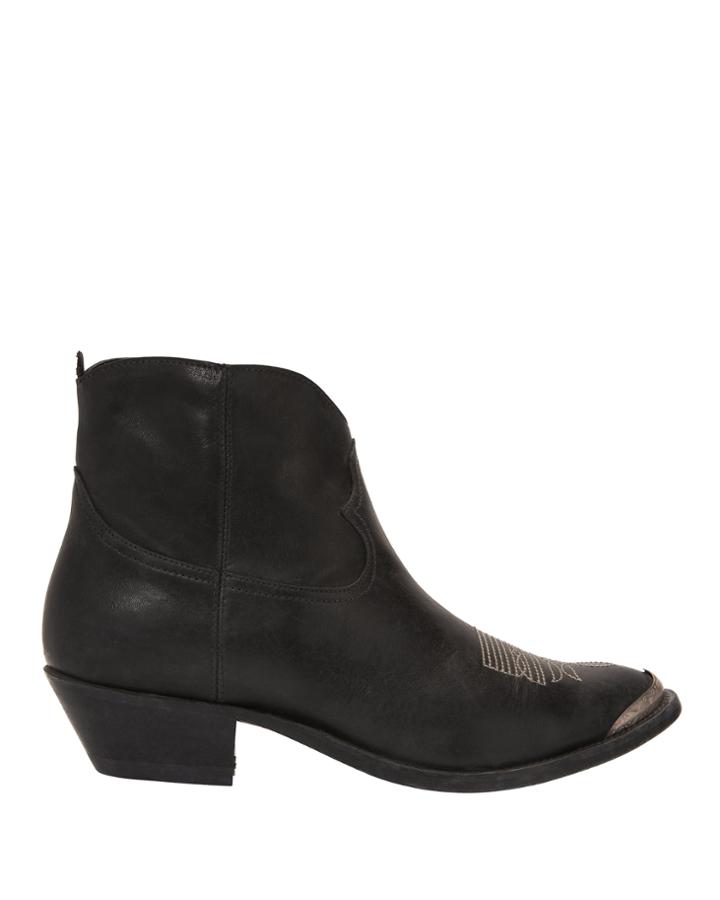 Golden Goose Young Western Black Booties Black 36