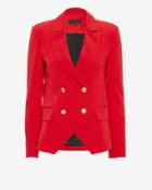Laveer Kadette Double Breasted Blazer: Red