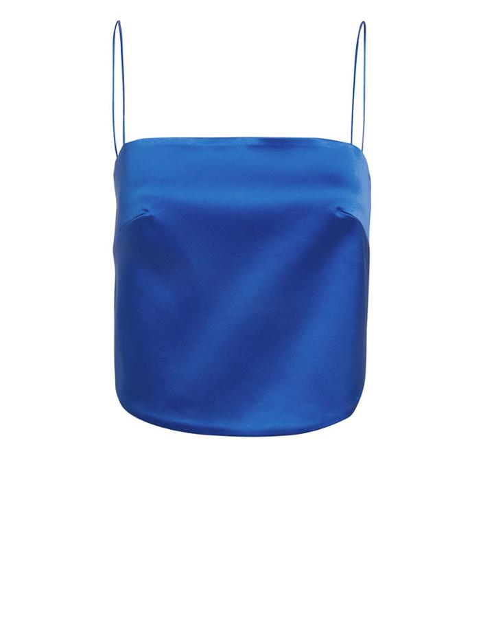 Adriana Iglesias Ada Blue Silk Top Cobalt 40