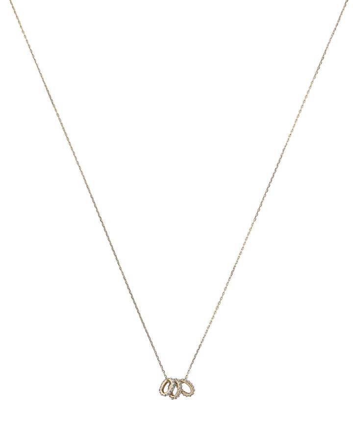 Adina Reyter Tiny 3 Pav Bead Necklace Gold 1size