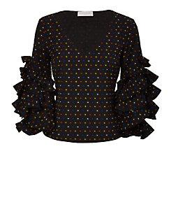Caroline Constas Mini Ruffle Blouse