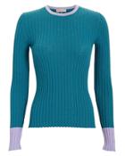 Emilio Pucci Lurex Cuff Blue Knit Top Blue-med P