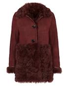 Yves Salomon Curly Shearling Lamb Coat