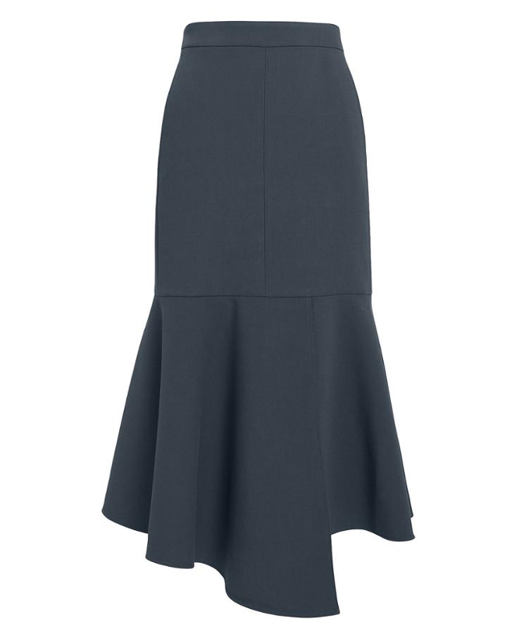 Tibi Anson Flounce Skirt Navy Zero