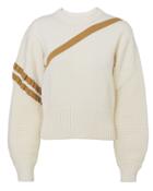3.1 Phillip Lim Camel Stripe Sweater White P