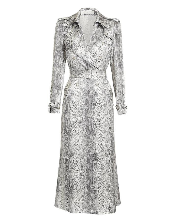 Fleur Du Mal Snakeskin Trench Coat Grey Snakeskin 2
