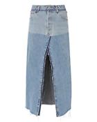 Re/done Seamed Denim Midi Skirt